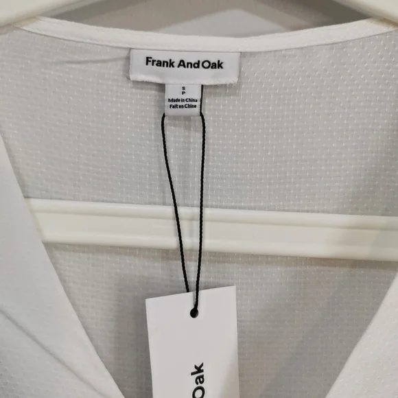 Frank and Oak Dobby Ruffle Blouses in white - Picture 8 of 10